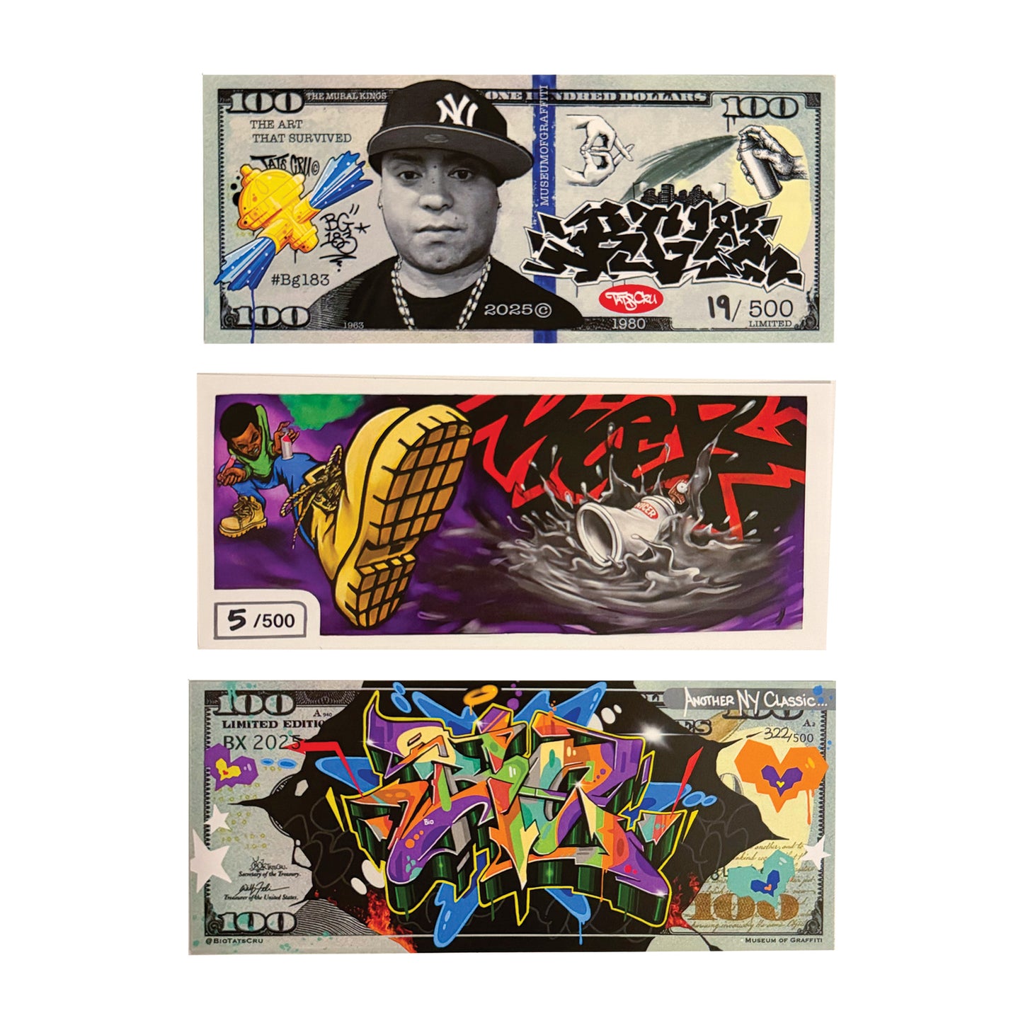 Limited Edition Tats Cru Art Bills - Set of 3
