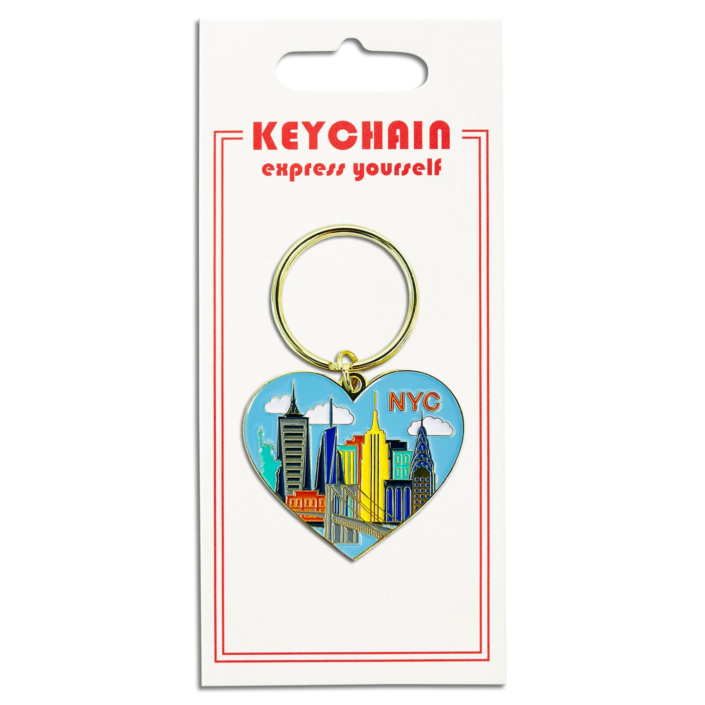 NYC Skyline Heart Keychain