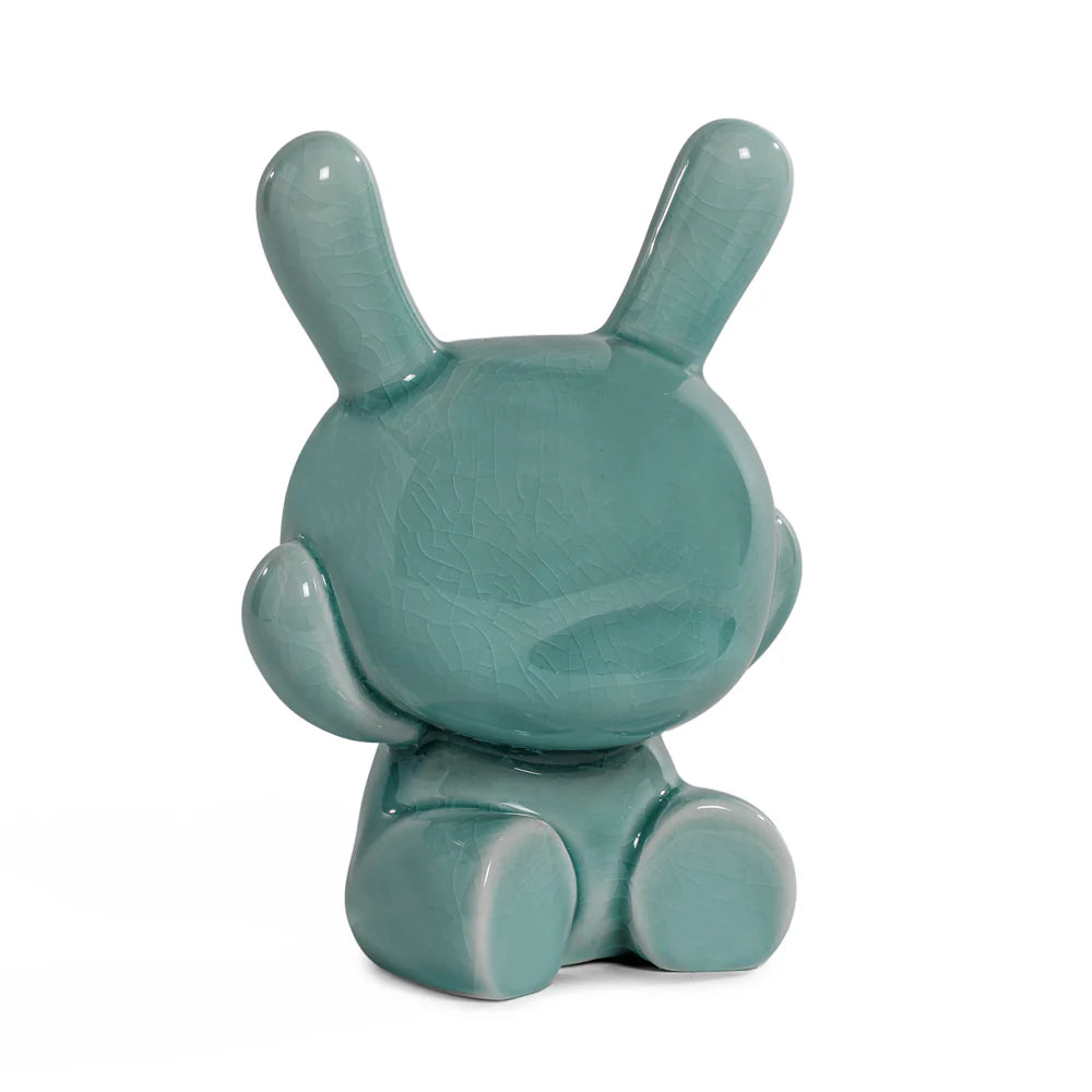 THREE WISE DUNNYS 5” PORCELAIN 3-PACK Blue Mist Crackle Glaze Edition