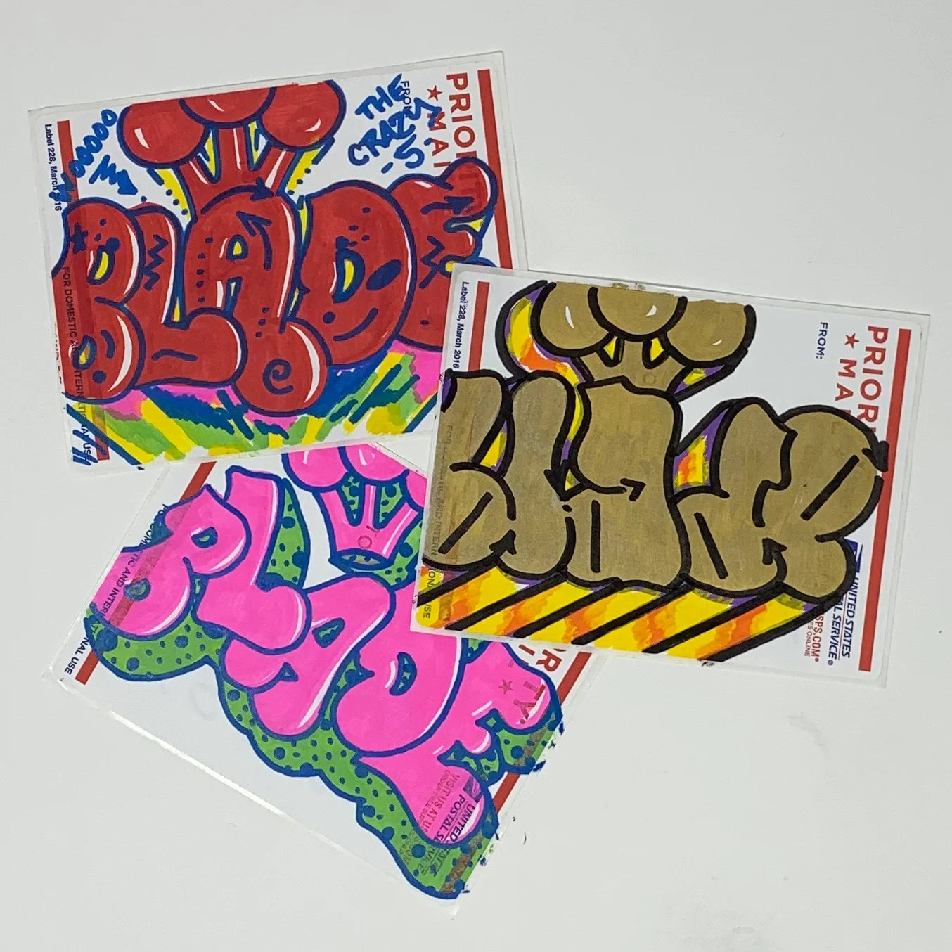 Random Blade Throwie Postal Sticker