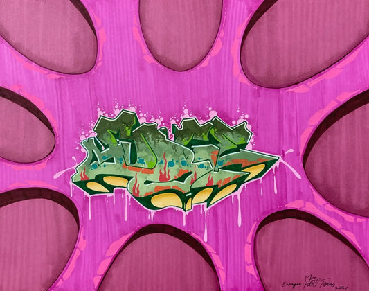 Part One 'Mean Green' Original Drawing