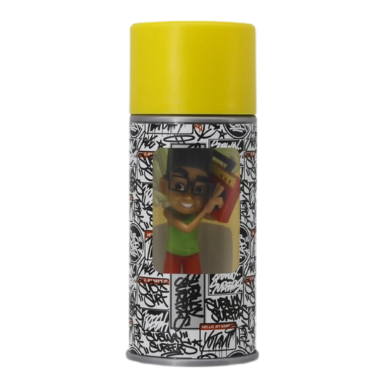 Subway surfers figure inside spray can packaging