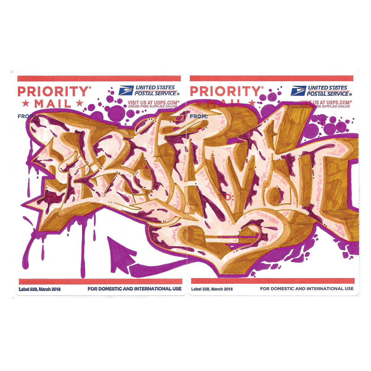 Part One Slap Postal Sticker 2 Panel "Untitled 2"