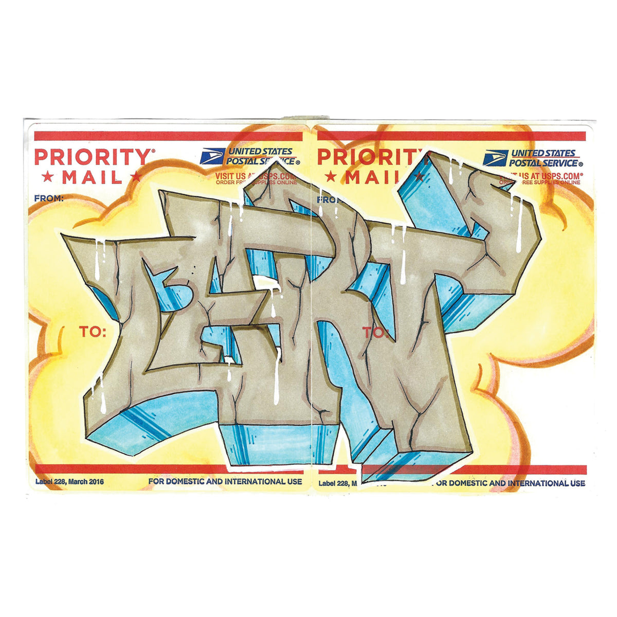 Part One Slap Postal Sticker 2 Panel "PART"