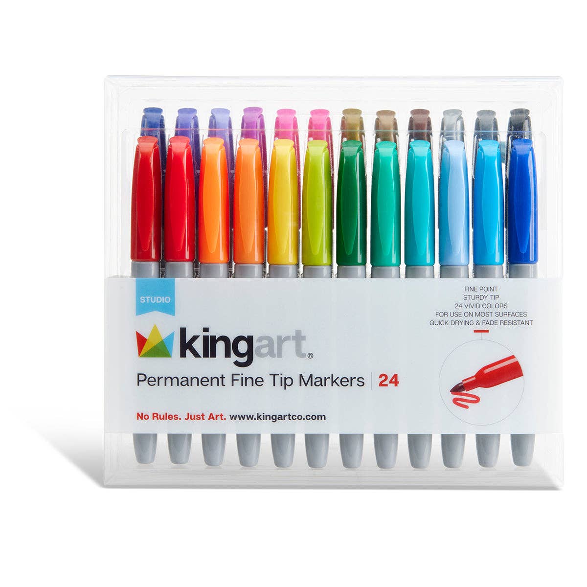 Permanent Fine Tip Markers 24 Colors