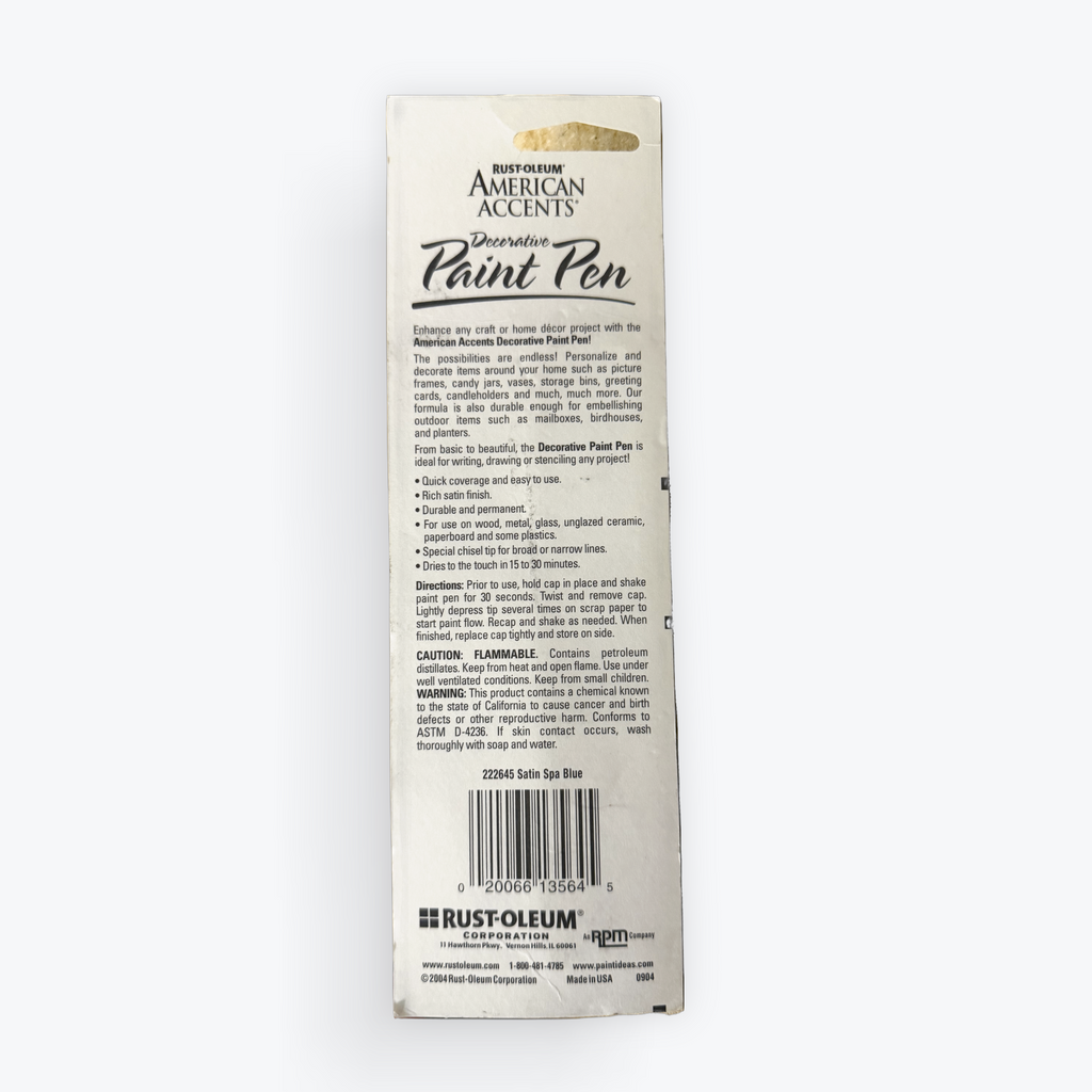 2004 Rust-Oleum American Accents Decorative Paint Pen - Satin Spa Blue