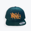 "MIAMI" Snapback Hat Green w/ Orange Embroidery