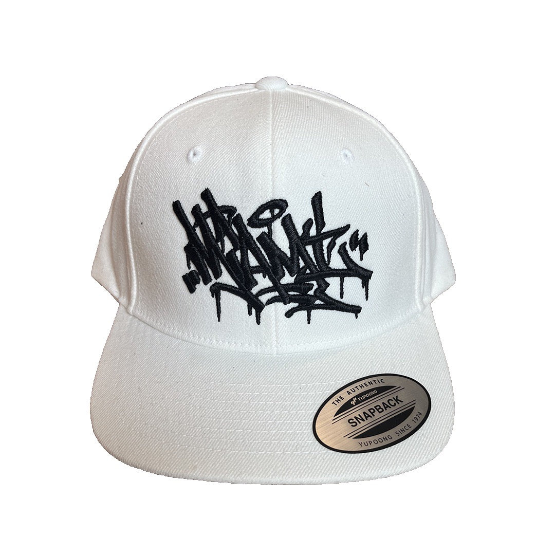 "MIAMI" Snapback Hat White w/ Black Embroidery