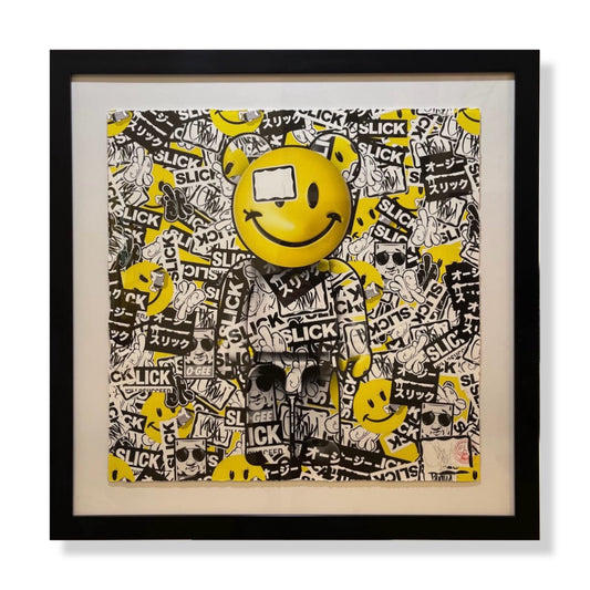 OG Slick Large Giclee Print: "Happy OG San Toy" (Framed)