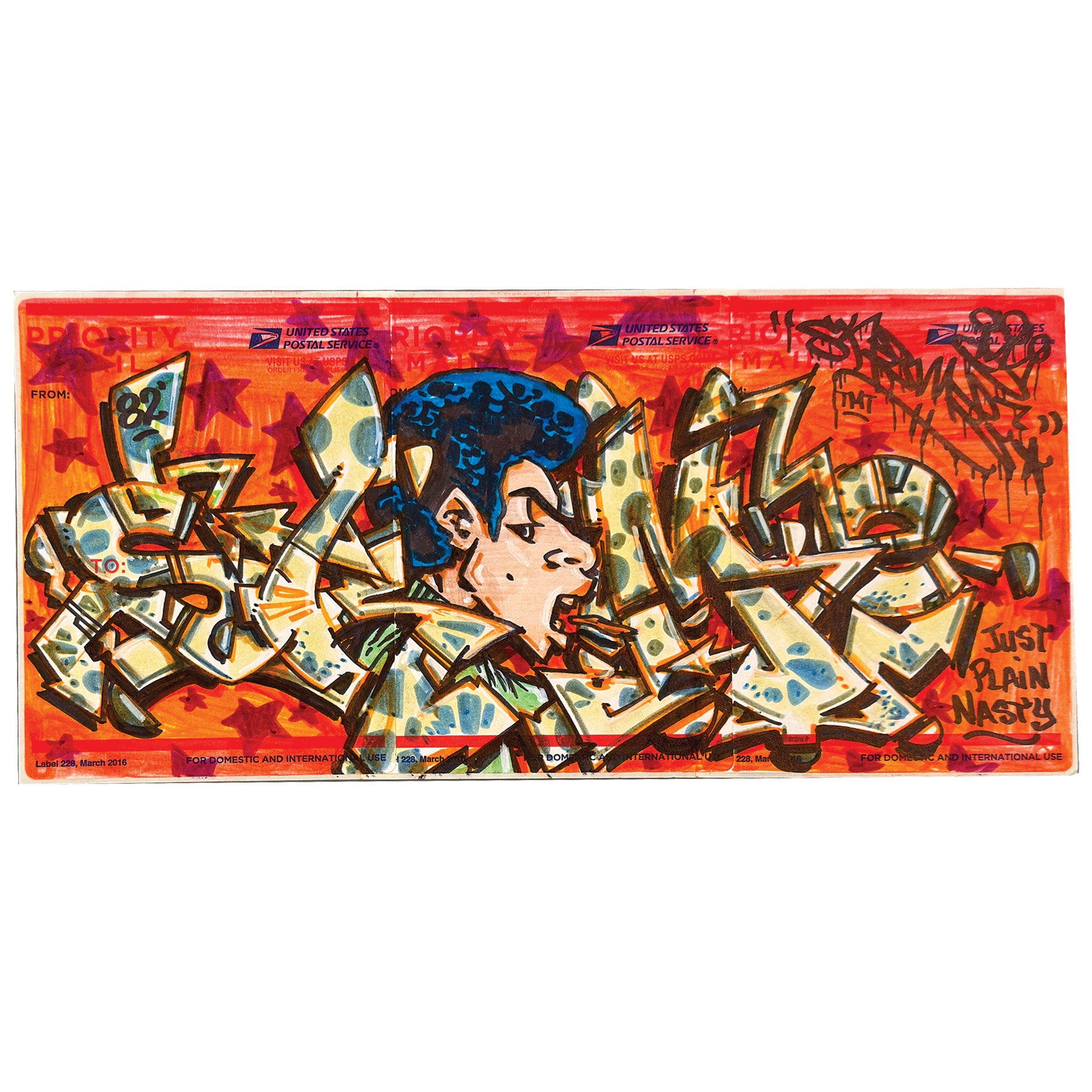 Skeme Slap Postal Sticker 3 Panel "Just plain nasty"