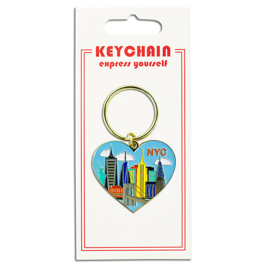 NYC Skyline Heart Keychain