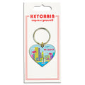 Miami Skyline Heart Keychain