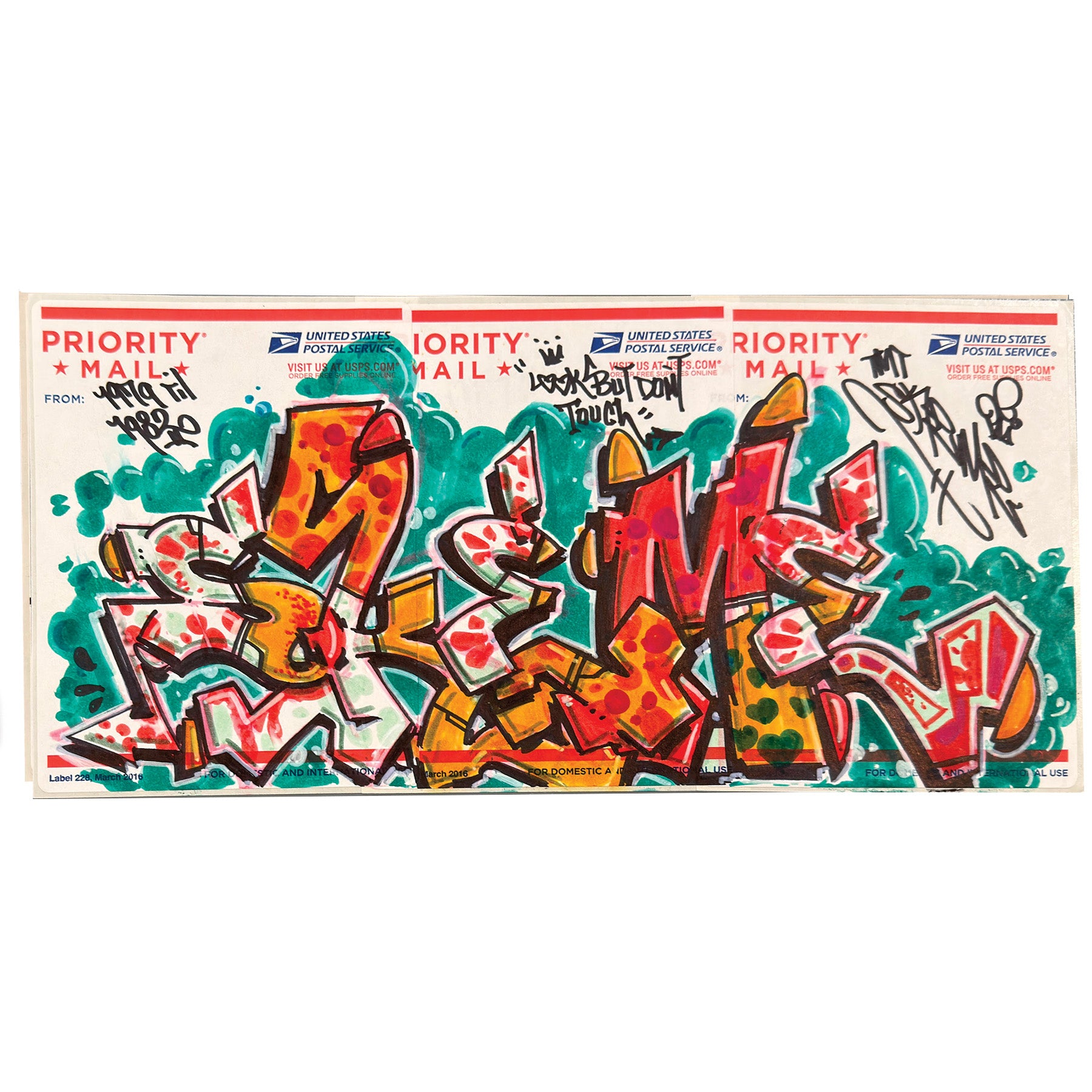 Skeme Slap Postal Sticker 3 Panel "Untitled 8"