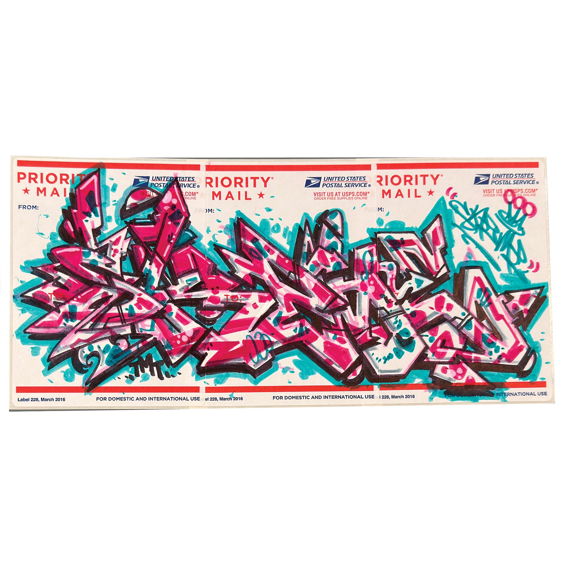 Skeme Slap Postal Sticker 3 Panel "Untitled 9"