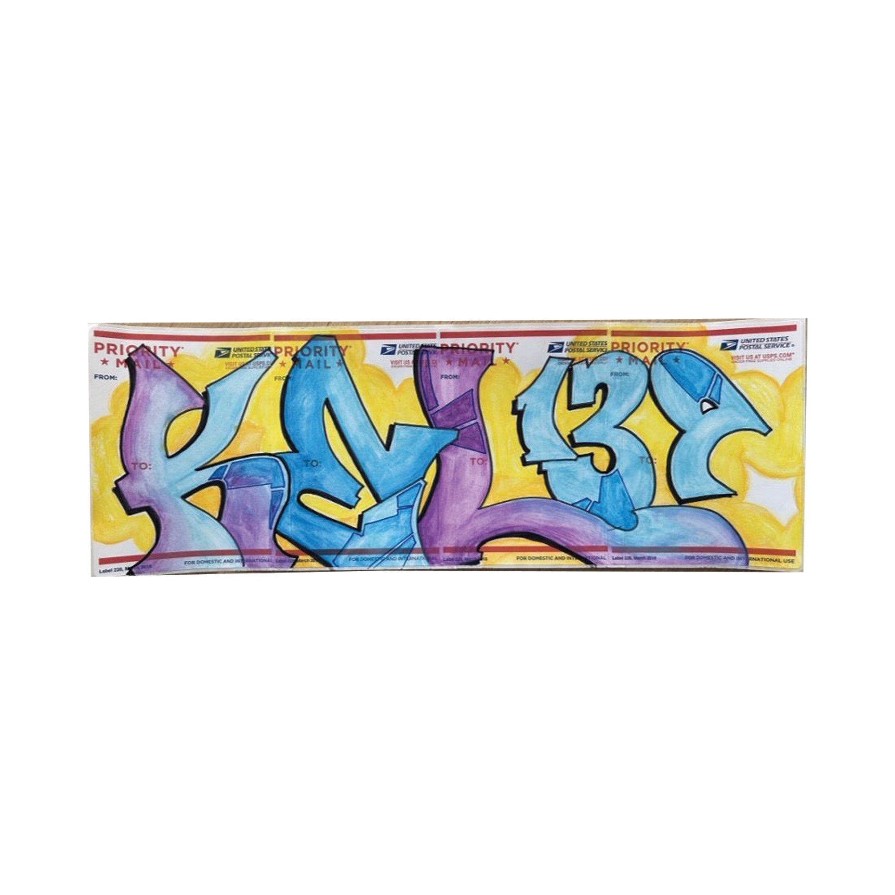 Kel Slap Postal Sticker 4 Panel "Untitled 4"