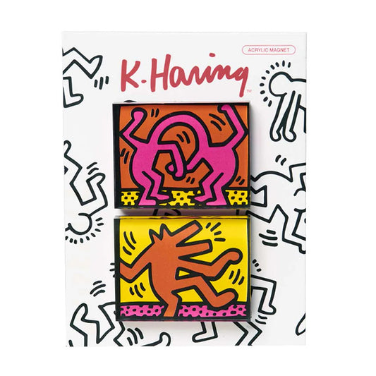 Keith Haring Dancing Dog Magnet Set