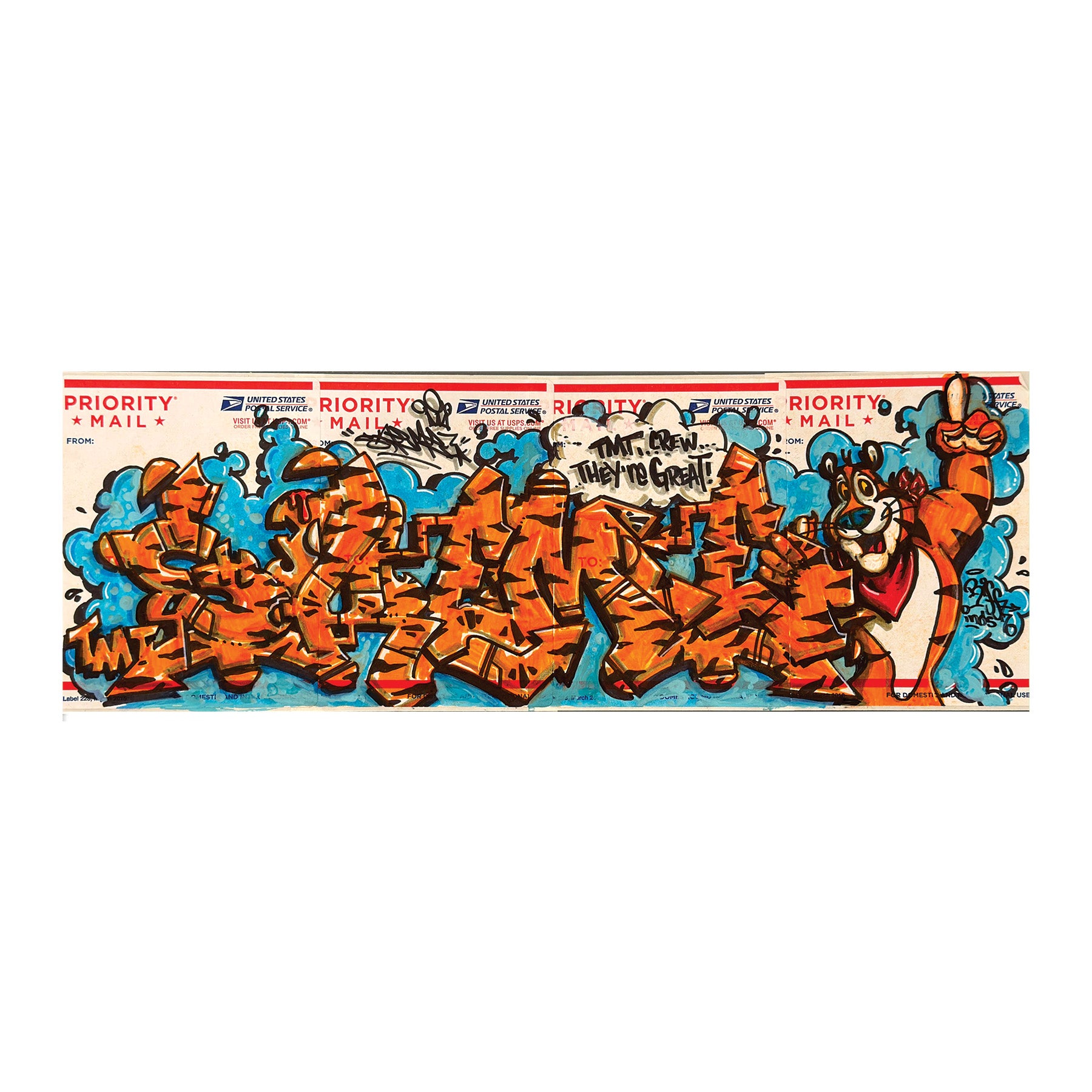 Skeme Slap Postal Sticker 4 Panel "Tony the Tiger"